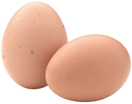 Two brown eggs. Two brown eggs.