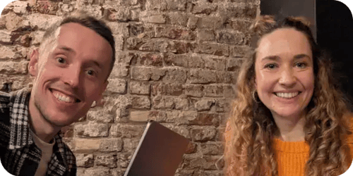 Headshot of Leighton and Kat, Co-Founders of Good Yolk. Headshot of Leighton and Kat, Co-Founders of Good Yolk.